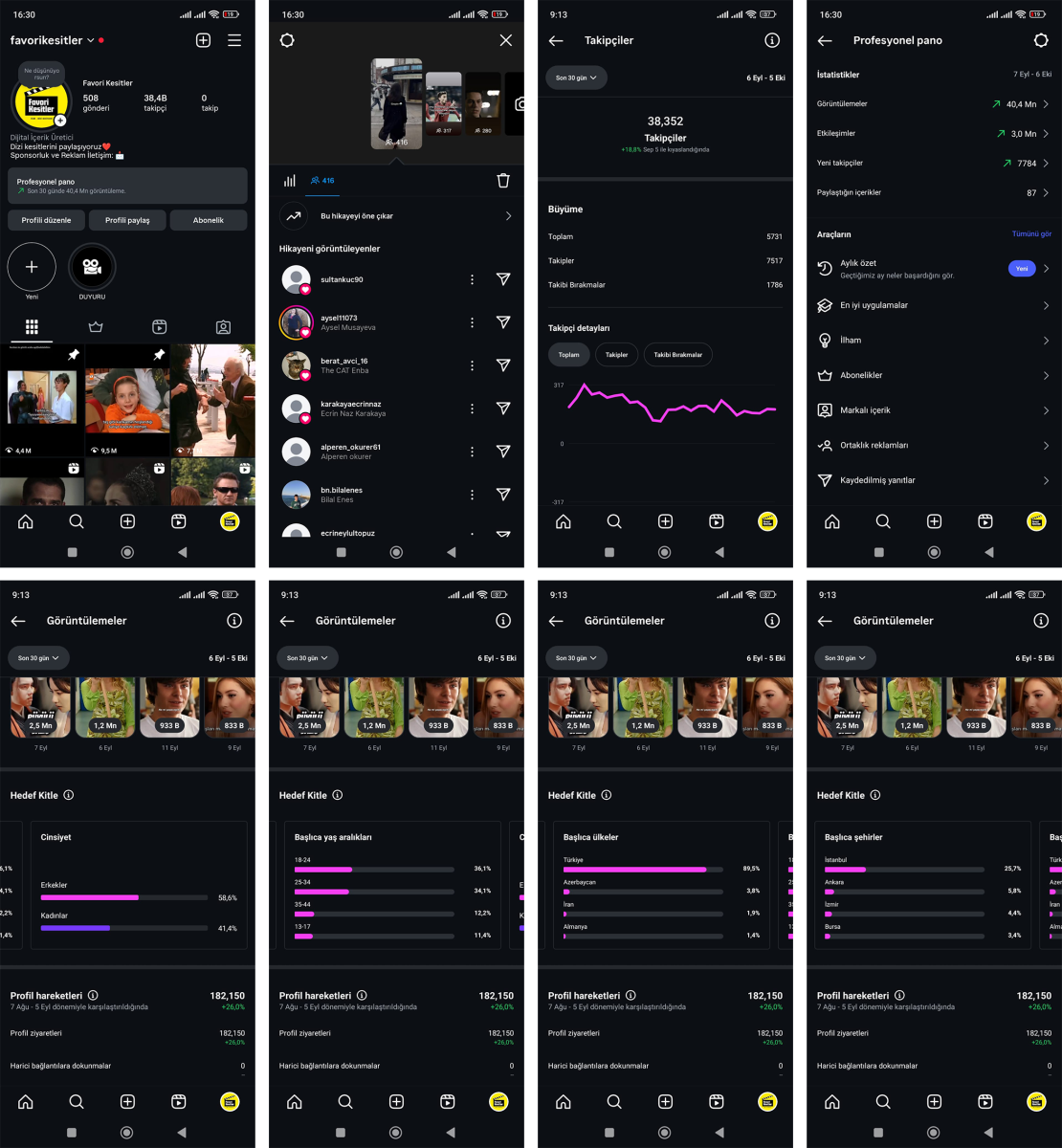 Organik 42 Milyon Görüntülenmeli 38K Takipçili Dizi/Film Hesabı